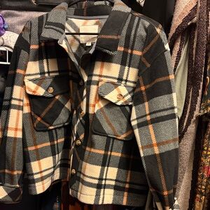 Thread & Supply Plaid Jacket in Black, White, and Tan